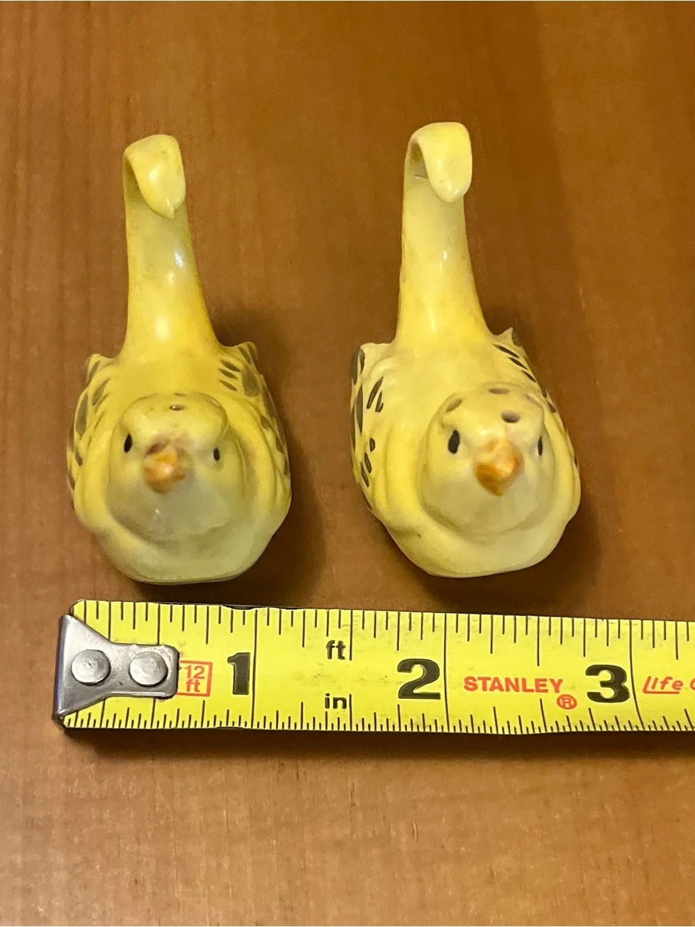 Yellow Ceramic Bird Figurine Salt & Pepper Shakers
